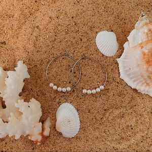Handmade pearl hoops